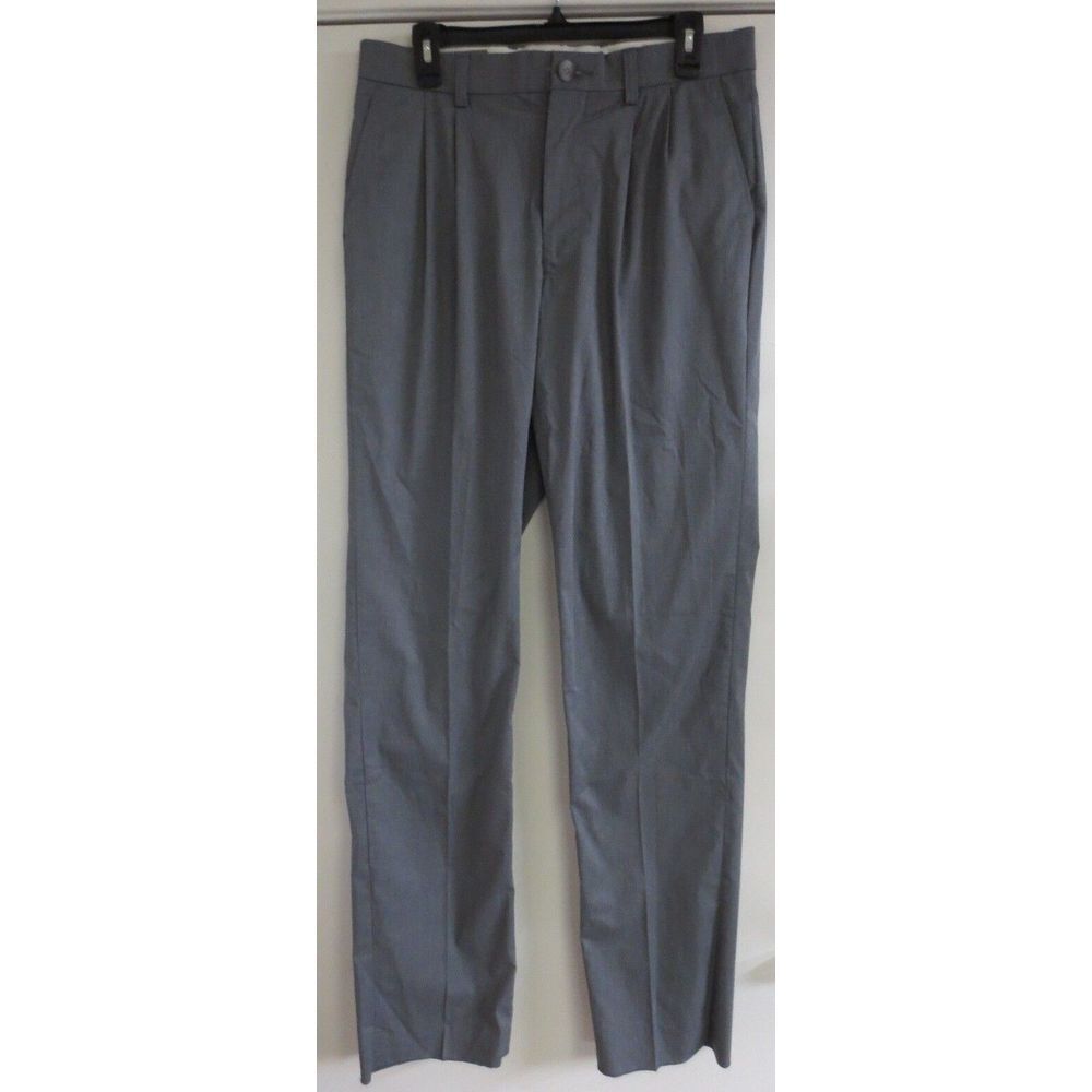 Mens ORVIS GRAY DRESS PANTS‎ SLACKS MENS SZ 32 X UFN (37) POLYESTER COTTON PLEAT